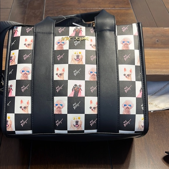 Betsey Johnson Black and Multicolor Dog Print Tote - Picture 9 of 13